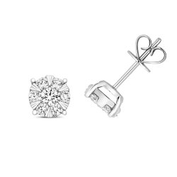 Diamond Brilliant Studs In 18ct White Gold 