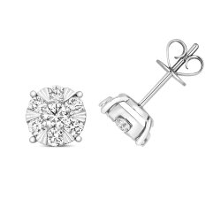 Diamond Brilliant Studs In 18ct White Gold 