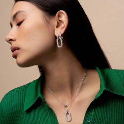 TI SENTO Silver Cubic Zirconia Oval Necklace 3964ZI