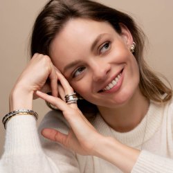 TI SENTO Silver Double Twist Hoop Earrings 7667ST