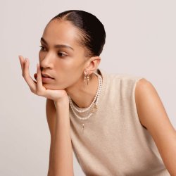 Silver and Gold Plated Cubic Zirconia and Pearl Drop Earings 7933YP