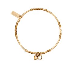 Chlobo Gold Mini Cube Dainty Moon And Sun Bracelet