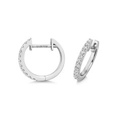 Diamond Hoops In 18ct White Gold 