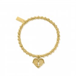 Chlobo Gold Didi Sparkle Heavenly Heart Bracelet