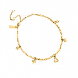 Chlobo Gold Mini Cute Multi Heart Anklet