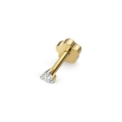 Diamond Cartilage 3 Claw Stud In 18ct Gold 