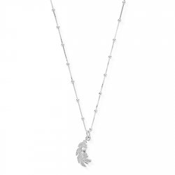 Chlobo Bobble Chain Heart In Feather Necklace