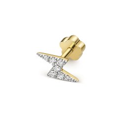 Diamond Cartilage Bolt Stud In 9ct Gold 