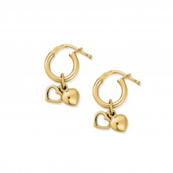 Chlobo Gold Double Heart Small Hoops
