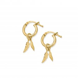 Chlobo Gold Double Feather Small Hoops