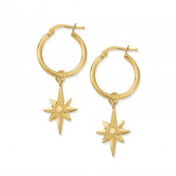 Chlobo Gold Lucky Star Hoops
