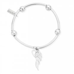 Chlobo Noodle Ball Open Heart And Angel Wing Bracelet