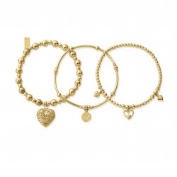 Chlobo Gold Compassion Stack Of 3 Love