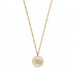 Chlobo Gold Twisted Rope Chain Flower Mandala Necklace