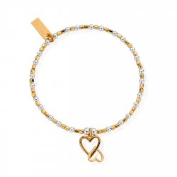 Chlobo Gold And Silver Interlocking Love Heart Bracelet