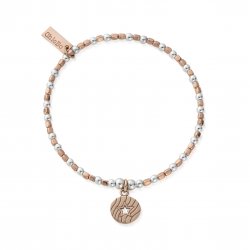 Chlobo Rose And Silver Open Star In Circle Bracelet
