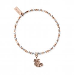 Chlobo Rose And Silver Curved Feather Bracelet