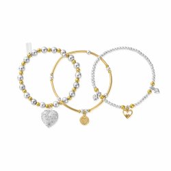 Chlobo Gold And Silver Compassion Stack Of 3 Love