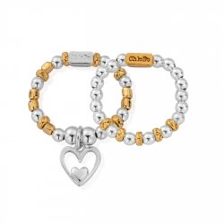 Chlobo Gold And Silver Inner Love Set Of 2 Rings