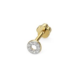 Diamond Cartilage Circle Stud In 9ct Gold 