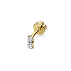 Diamond Cartilage 2 Stone Stud In 9ct Gold 
