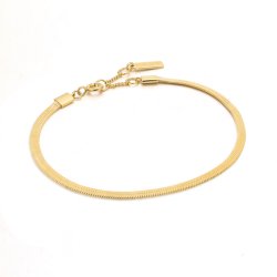 Ania Haie Gold Flat Snake Chain Bracelet