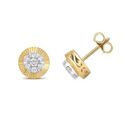 Diamond Bezel Set Studs In 9ct Gold 