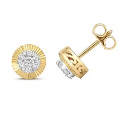 Diamond Bezel Set Studs In 9ct Gold 
