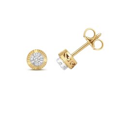 Diamond Bezel Set Studs In 9ct Gold 