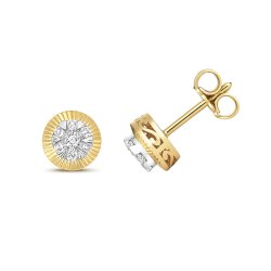 Diamond Bezel Set Studs In 9ct Gold 
