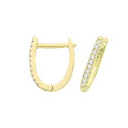 9ct Gold Cz Hinged Earrings 