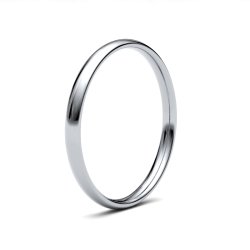 9ct White Gold 2mm Light Court Wedding Ring
