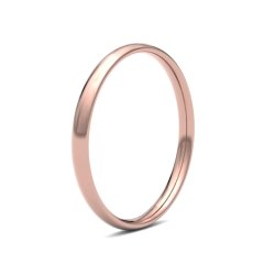 9ct Rose Gold 2mm Light Court Wedding Ring