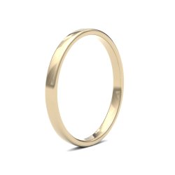 9ct Yellow Gold 2mm Light Soft Court Wedding Ring