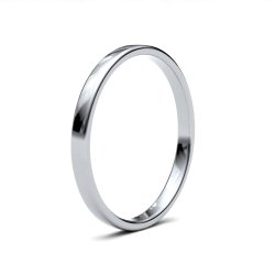9ct White Gold 2mm Light Soft Court Wedding Ring