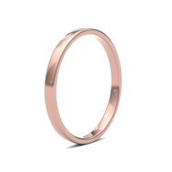9ct Rose Gold 2mm Light Soft Court Wedding Ring
