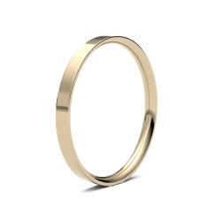 9ct Yellow Gold 2mm Light Flat Court Wedding Ring