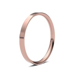 9ct Rose Gold 2mm Light Flat Court Wedding Ring