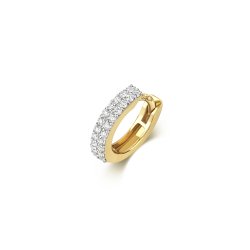 Diamond 2 Row Cartilage Hoop In 9ct Gold 