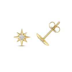 Diamond Star Studs In 9ct Gold 