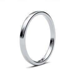 9ct White Gold 2mm Medium Soft Court Wedding Ring