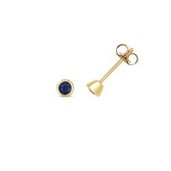 Sapphire Rubover Studs In 9ct Gold 