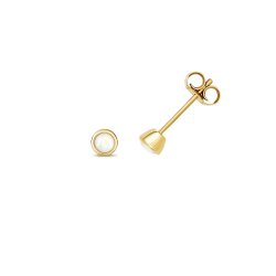 Opal Rubover Studs In 9ct Gold 