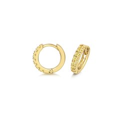 Yellow Sapphire Cut Down Set Huggies In 9ct Gold 