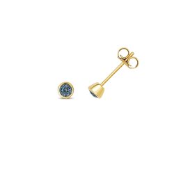 Alexandrite Rubover Studs In 9ct Gold 
