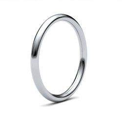 9ct White Gold 2mm Heavy Court Wedding Ring