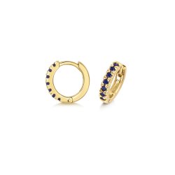 Sapphire Cut Down Set Huggies In 9ct Gold 