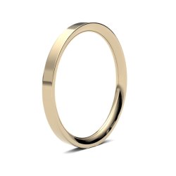 9ct Yellow Gold 2mm Heavy Flat Court Wedding Ring