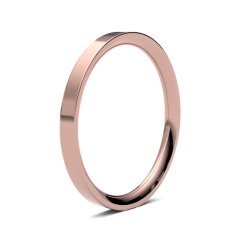 9ct Rose Gold 2mm Heavy Flat Court Wedding Ring