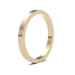 9ct Yellow Gold 2mm Flat Heavy Wedding Ring